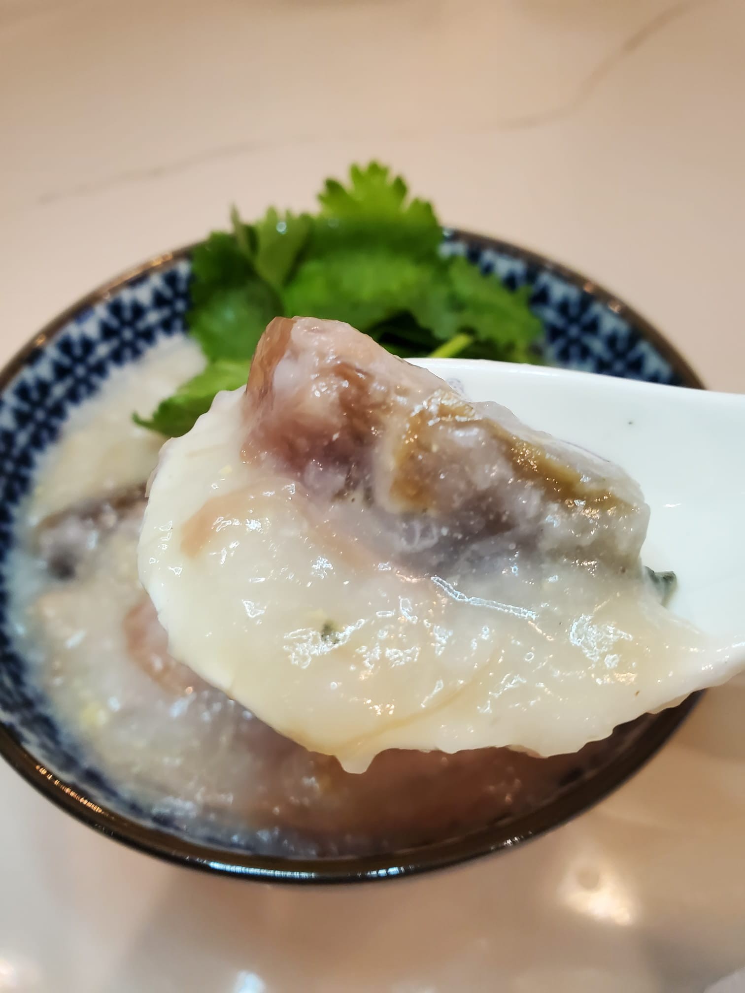 瑤柱皮蛋瘦肉粥 (冰鮮, 不加味精)